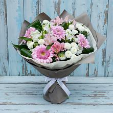 Букет цветов из:  Герберы, Альстромерии и Хризантемы в Шишкино