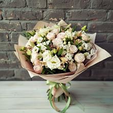 Букет цветов из:  Альстромерии, Розы и Хризантемы в Шишкино