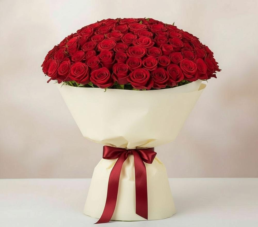 Букет 101 Красная роза Милано в Шишкино