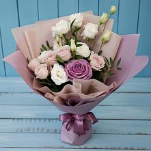 Букет цветов из:  Розы и Лизиантусы #REPLACE_PRED# Шишкино