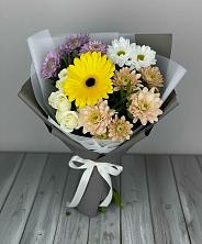 Букет цветов из:  Розы, Герберы и Хризантемы в Шишкино