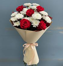 Букет цветов из:  Розы и Хризантемы в Шишкино