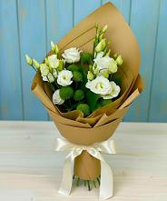 Букет цветов из:  Хризантемы и Лизиантусы в Шишкино