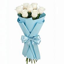 Букет 7 белых роз Проуд в Шишкино