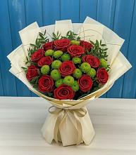 Букет цветов из:  Розы и Хризантемы в Шишкино