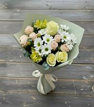 Букет цветов из:  Альстромерии, Розы и Хризантемы в Шишкино